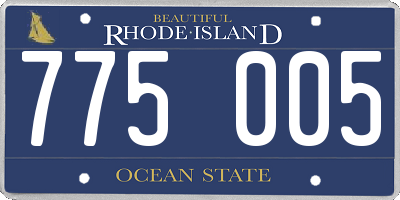 RI license plate 775005