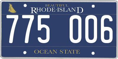 RI license plate 775006
