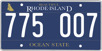 RI license plate 775007