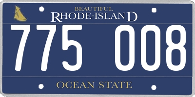 RI license plate 775008