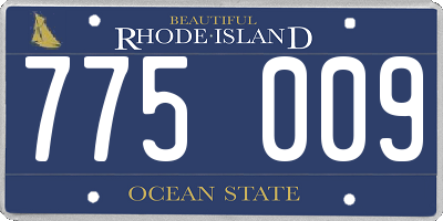 RI license plate 775009