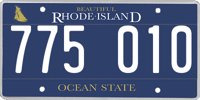 RI license plate 775010