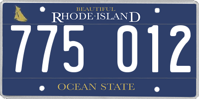 RI license plate 775012