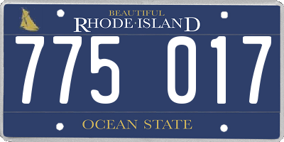 RI license plate 775017