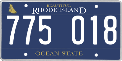 RI license plate 775018