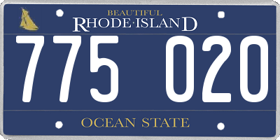 RI license plate 775020