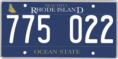 RI license plate 775022