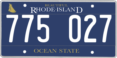 RI license plate 775027