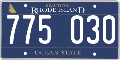RI license plate 775030