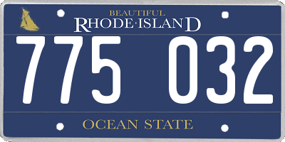 RI license plate 775032