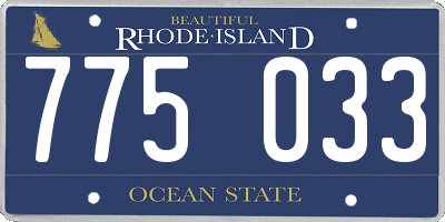 RI license plate 775033
