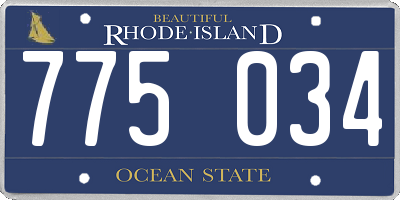 RI license plate 775034