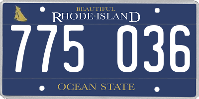 RI license plate 775036