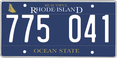 RI license plate 775041
