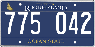 RI license plate 775042