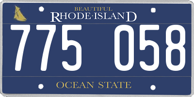 RI license plate 775058