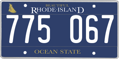 RI license plate 775067