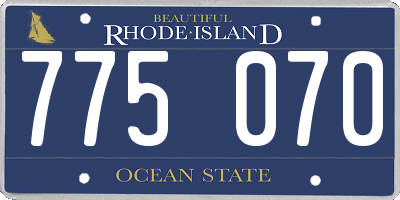 RI license plate 775070