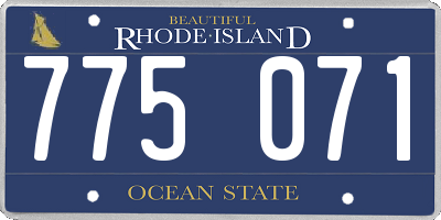 RI license plate 775071