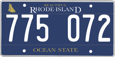 RI license plate 775072