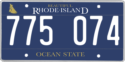 RI license plate 775074