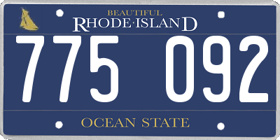 RI license plate 775092