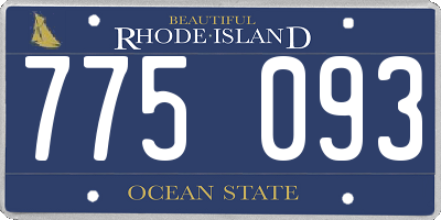 RI license plate 775093