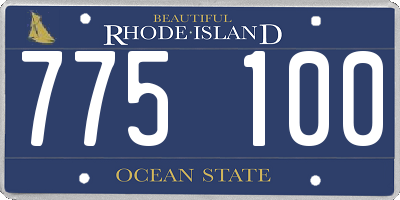 RI license plate 775100