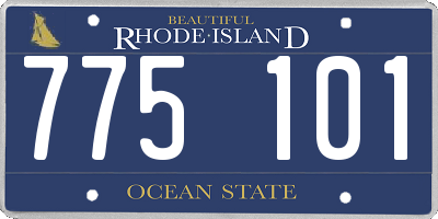 RI license plate 775101