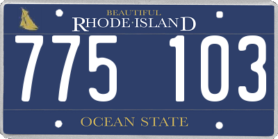 RI license plate 775103