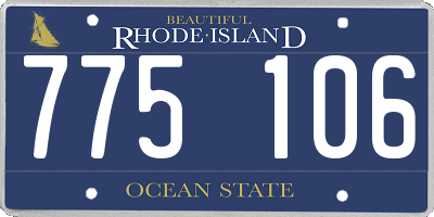 RI license plate 775106