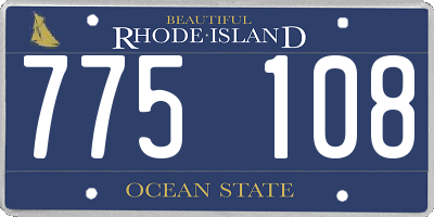 RI license plate 775108