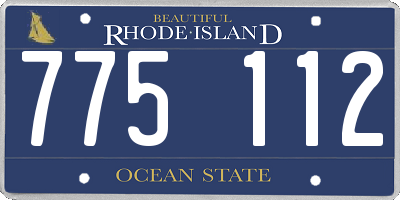 RI license plate 775112