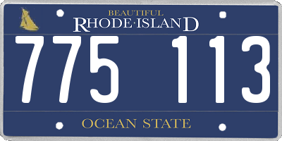 RI license plate 775113
