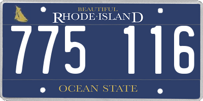 RI license plate 775116