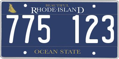 RI license plate 775123