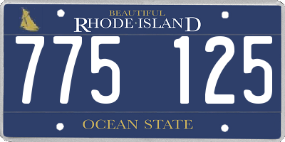 RI license plate 775125