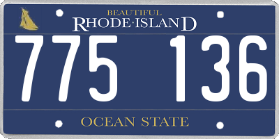 RI license plate 775136