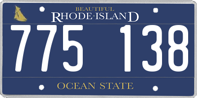 RI license plate 775138