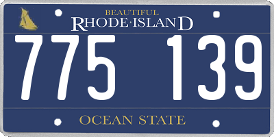 RI license plate 775139