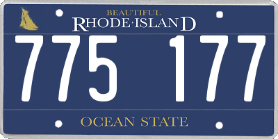 RI license plate 775177