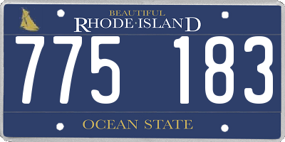 RI license plate 775183