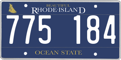 RI license plate 775184