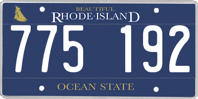 RI license plate 775192