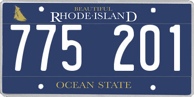 RI license plate 775201