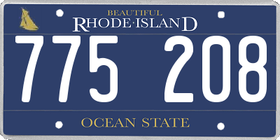 RI license plate 775208