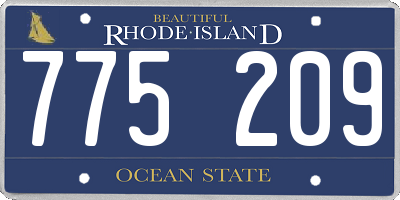 RI license plate 775209