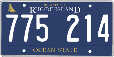 RI license plate 775214