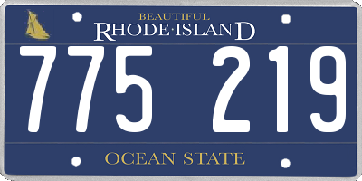RI license plate 775219