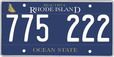 RI license plate 775222